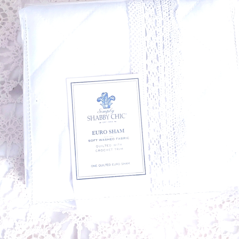 Shabby chic European sham 26x26 white